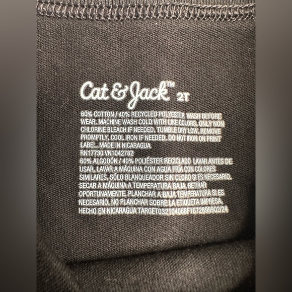 Cat & Jack White Short Sleeve Basic T-Shirt Unisex Kids Size 2T Boys Girls - Picture 4 of 5